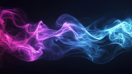 Elegant Dynamic Waves in Dark Grainy Background with Vibrant Colorful Flowing Patterns
