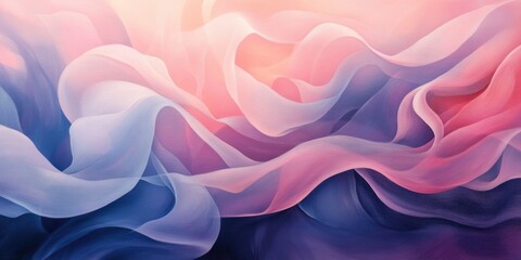 Obraz premium Abstract Pastel Dream: Flowing Fabric in Hues of Pink, Blue, and Purple