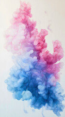 Fototapeta premium Abstract Smoke and Vapor in Pink and Blue Swirling Colors, Creating a Dreamy, Fluid Gradient with Soft Textures and Atmospheric Visuals for a Modern Aesthetic