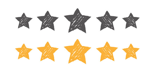Obraz premium Rating stars signs web review vector illustration isolated on white background.Two different color version of design elements