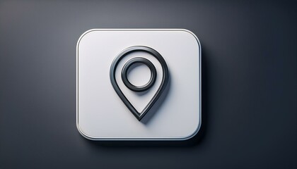 Generated image3D Google Maps Icon: Minimalistic Design on a Modern Dark Gray Background"