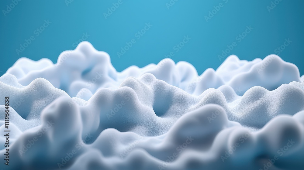 Poster insulation foam spray concept, thick expanding foam spray forms soft and insulating surface in abstr