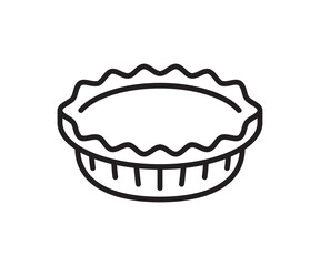 Apple pie dessert icon outline vector. Fruit cake. Cute pastry. line style design sign on white background.