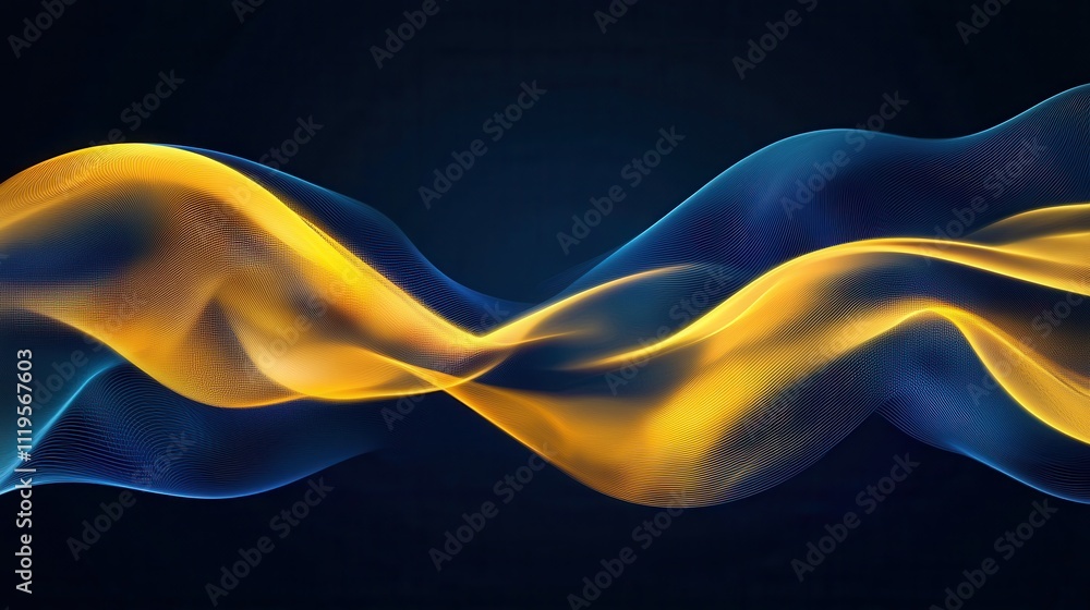 Poster Elegant Dynamic Waves in Dark Grainy Background with Subtle Gradient and Motion Effects