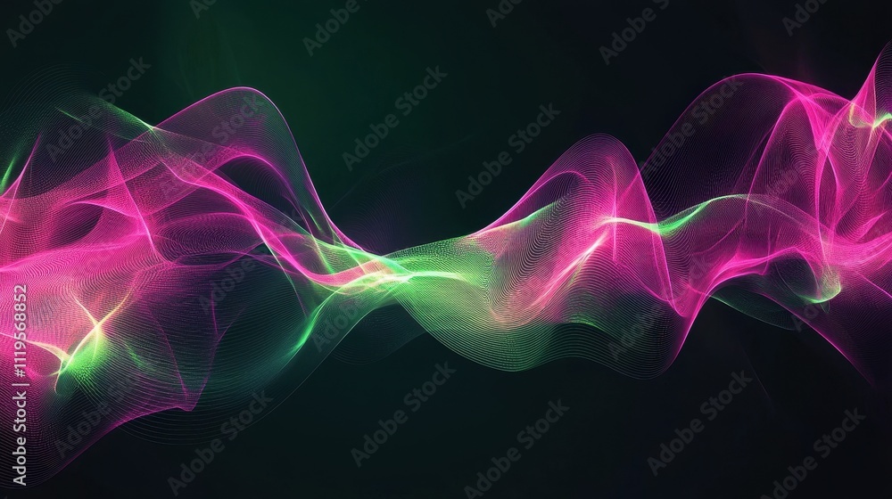 Poster elegant dynamic dark grainy background with colorful waves in a gigapixel format