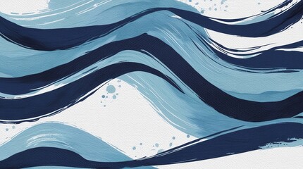Watercolor texture background with dark blue and cyan wave pattern combination