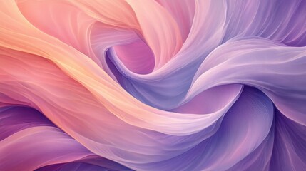 Obraz premium Abstract Pastel Swirls: A Dreamy Tapestry of Lavender, Peach, and Rose Hues