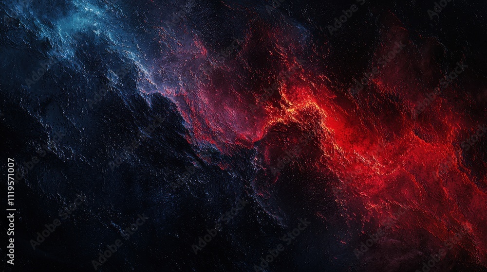 Poster moody and sleek design with textured black and red elements in abstract background