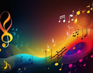 musical notes background with text space