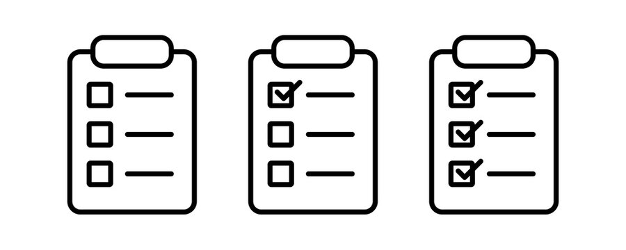 List icon PNG. List item files line icon with checklist. PNG transparent