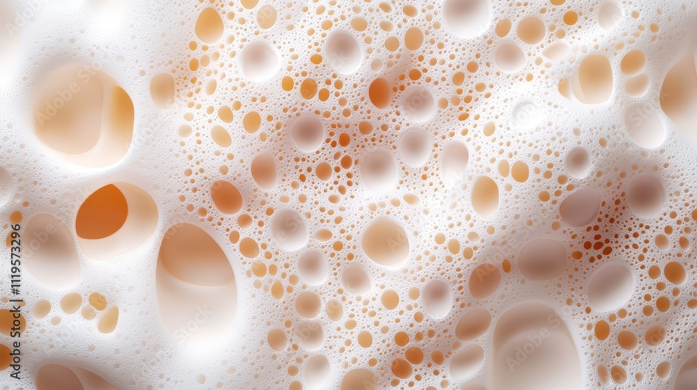 Poster insulation foam spray concept, textured foam spray macro image for insulation and design application