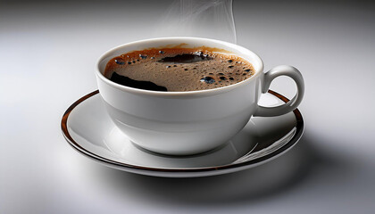 Cup of coffee on a white background