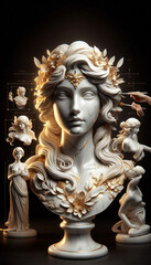 Fototapeta premium Ancient Chinese dragon and lion stone sculptures, intricate details, and symbolic significance, adorn the architecture