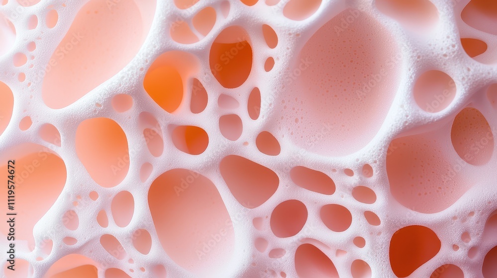 Poster insulation foam spray concept, intricate macro view of expanding foam insulation with unique bubble 