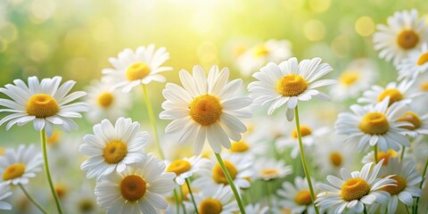 Fototapeta premium Soft and soothing camomile flowers pattern wallpaper, camomile, flowers, wallpaper, seamless, botanical, nature, floral