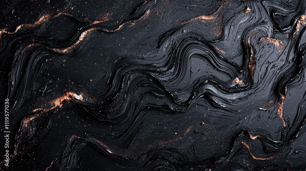 Poster sleek and moody black design with textured waves and subtle noise elements