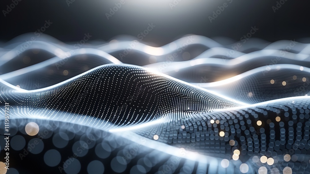 Poster abstract 3-dimensional digital wave pattern background