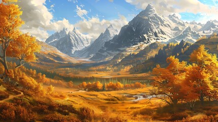 Fototapeta premium autumn landscape in the mountains