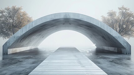 Fototapeta premium Modern bridge, its total texture is concrete in gray scale colors.