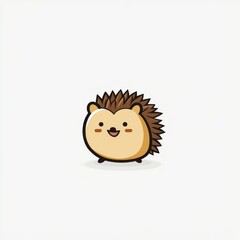 Obraz premium Cute cartoon hedgehog illustration.