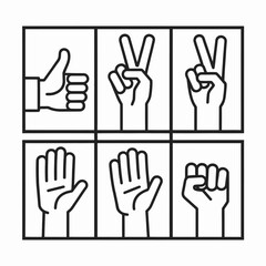 Obraz premium Minimalist Black and White Vector Line Art Collection: Versatile Icons and Illustrations