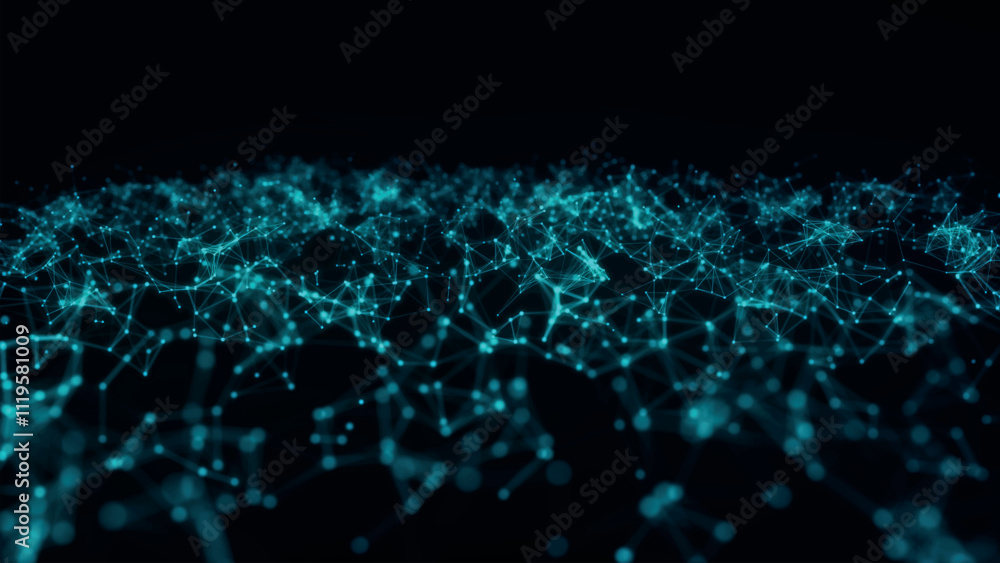 Poster abstract background with connecting dots and lines. network connection structure. plexus effect. 3d 
