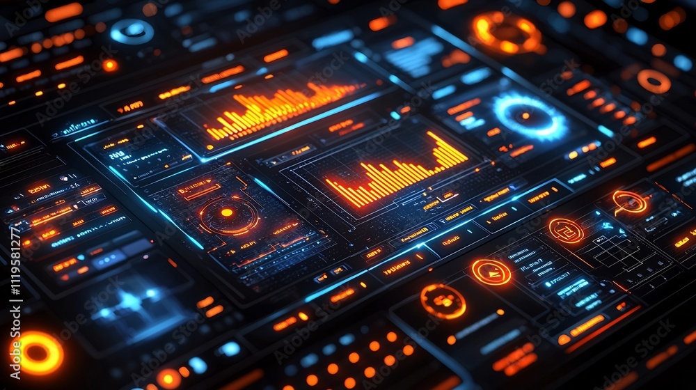 Poster ai powered marketing dashboard visualizing predictive analytics for data driven business decisions