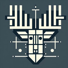 27 Bauhaus Elk The antlers break into simple geometric shapes th