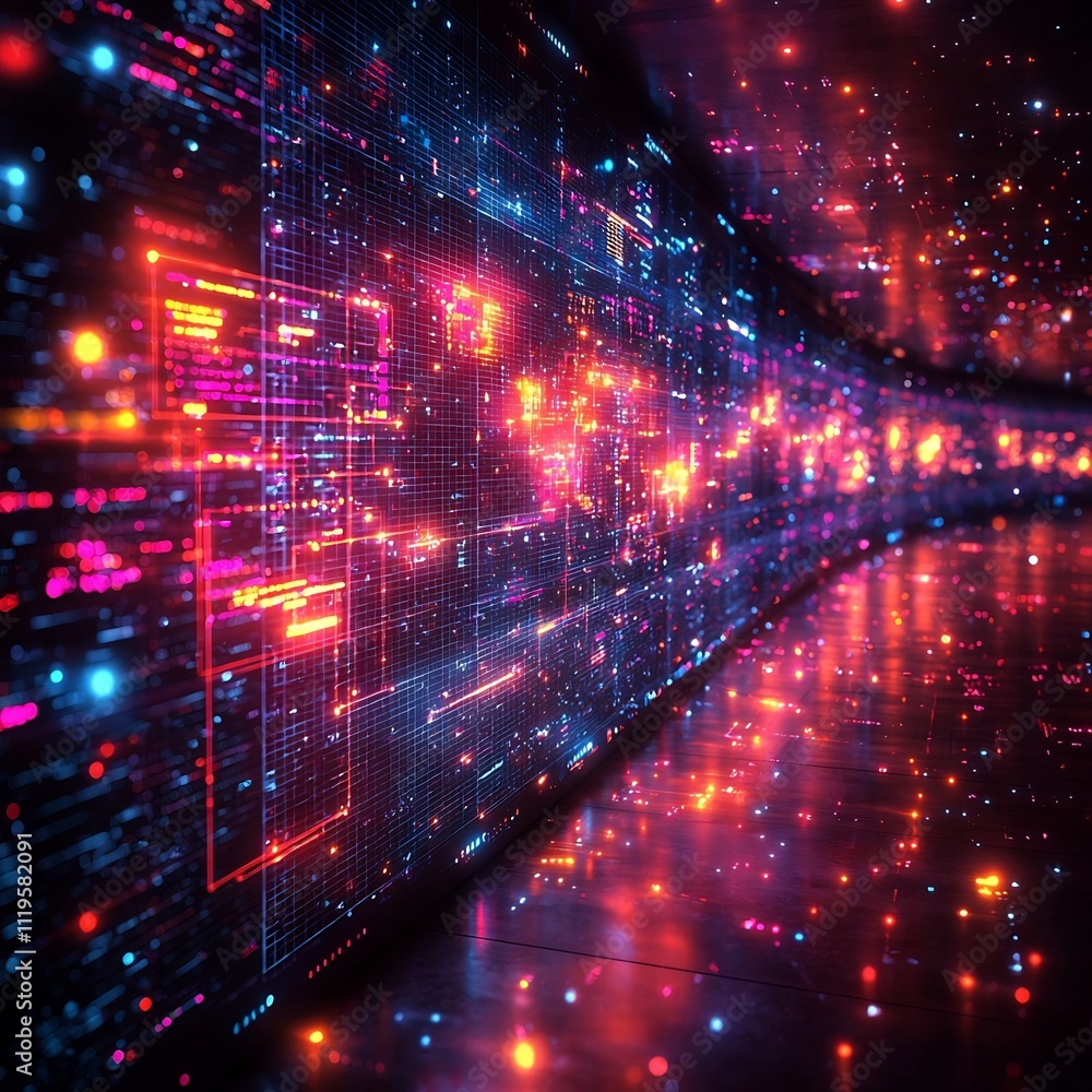Poster glowing digital campaign overview with ai driven predictions and customer sentiment analysis
