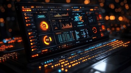 Futuristic AI Driven Marketing Analytics Dashboard with Real Time Budget Optimization and Performance Projections