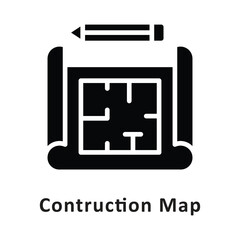 Construction map  Vector Glyph Icon. Eps file 10