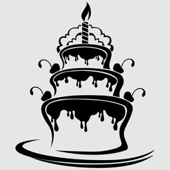 birthday cake icon vectors illustration