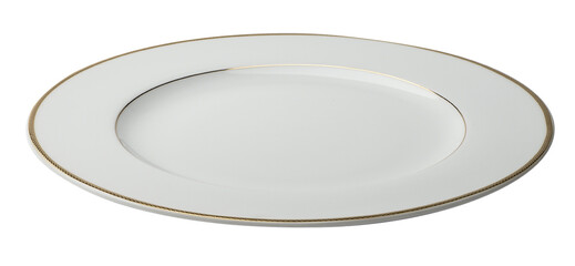 empty white plate with isolated white background