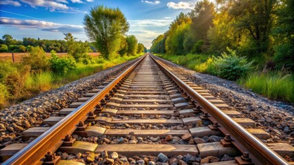 Railroad tracks laid side by side , transportation, train, travel, journey, infrastructure, metal, perspective, parallel