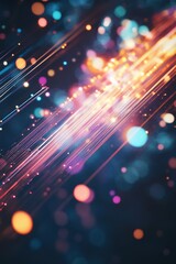 Fototapeta premium Abstract light trails with vibrant colors and bokeh effect
