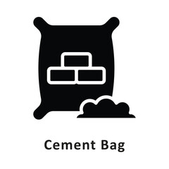 Cament Bag  Vector Glyph Icon. Eps file 10