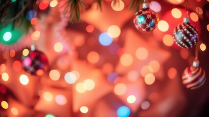 Abstract Christmas background featuring a blend of vibrant colors and festive elements, abstract, artwork, festive