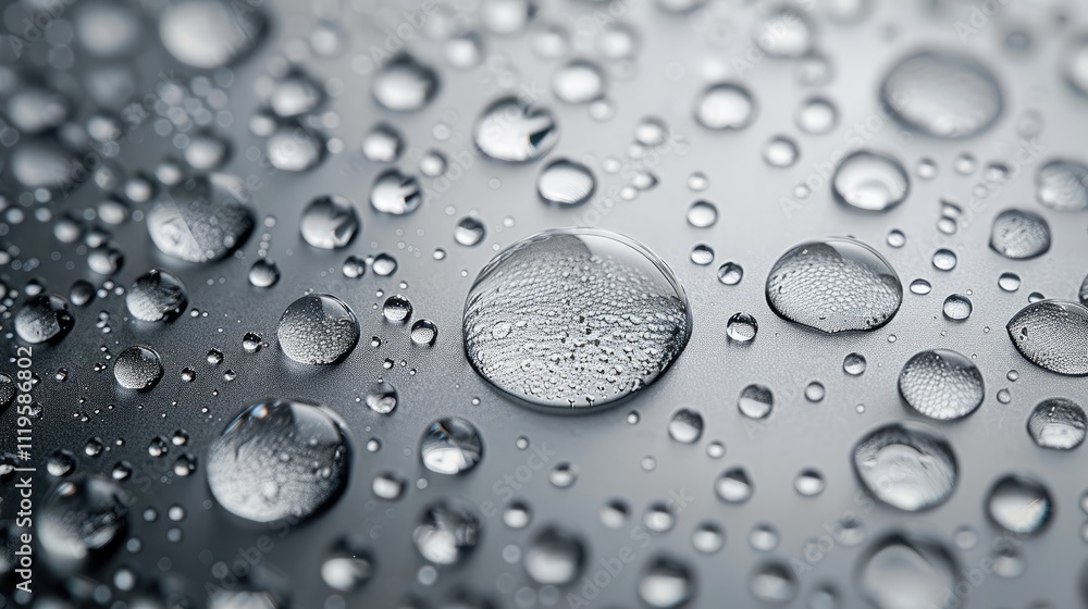 Poster Close-up of raindrops on a spiderweb, creating a beautiful natural pattern.