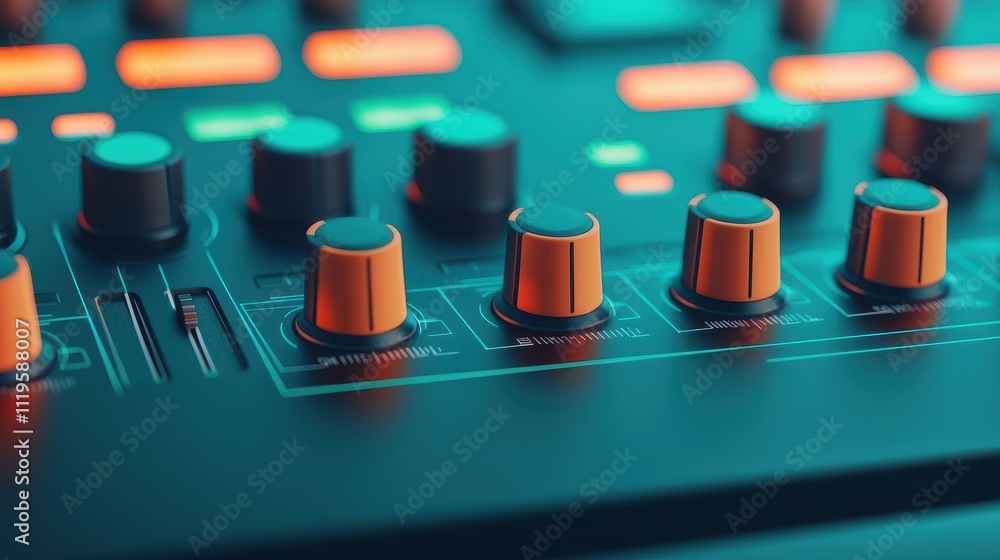 Poster voice sound projection concept, interactive digital soundboard with holograms and unique controls fo