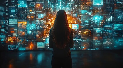 Futuristic Virtual Business Meeting with Collaborative Startup Teams and Glowing Digital Prototypes