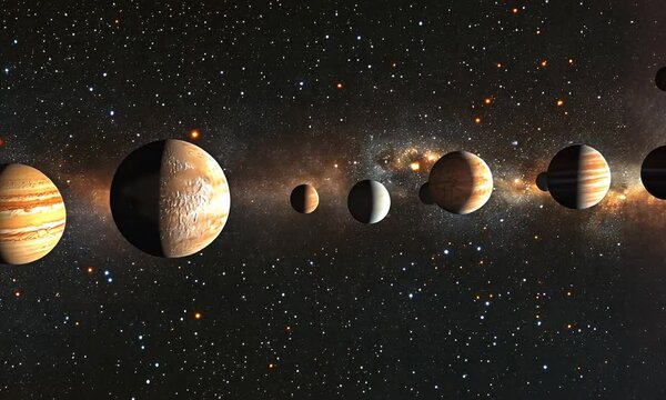 Celestial Alignment: Planets and Stars in a Cosmic Panorama