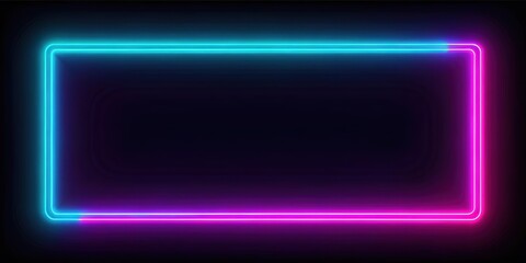 Abstract glowing neon rectangle border frame with seamless loop pattern animation, neon, glowing, abstract, rectangle, border