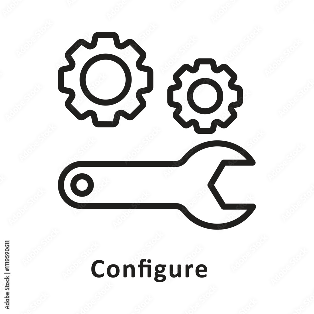 Poster configure vector outline icon. eps 10 file