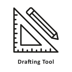 Drafting Tool Vector Outline Icon. Eps 10 File 