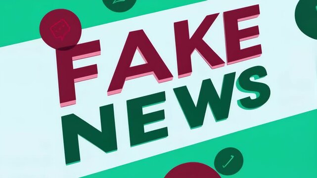 Colorful Graphic Illustration of Fake News Concept with Speech Bubbles