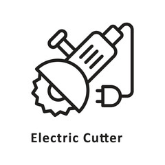 Electric Cutter Vector Outline Icon. Eps 10 File 