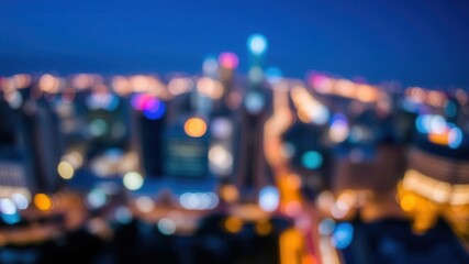abstract circular bokeh lights creating a dreamy cityscape on a vibrant blue background, color, blue, vibrant