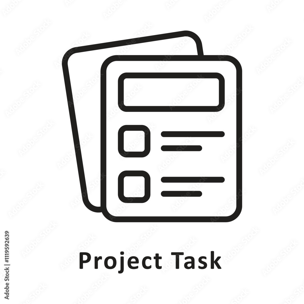 Poster project task vector outline icon. eps 10 file