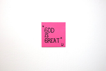 Motivational and love message on a sticky notes with isolated white background.