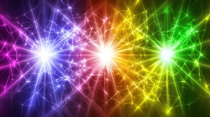 Fototapeta premium Abstract colorful light bursts with a vibrant, energetic feel.